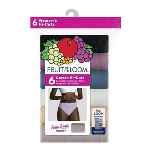 Fruit of the Loom Women's Cotton Hi-Cut Brief Underwear, 6 Pack - Size XL